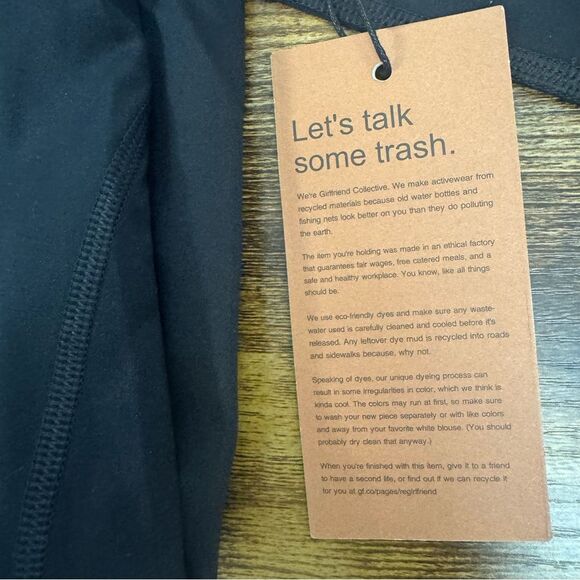 Girlfriend Collective black Compressive High-Rise 23.75" Leggings-Size Small NWT - Picture 3 of 13